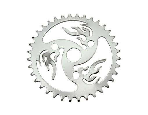 LOWRIDER BIKE CHAINRING FIRE 36T 1/2 X 1/8 CHROME.