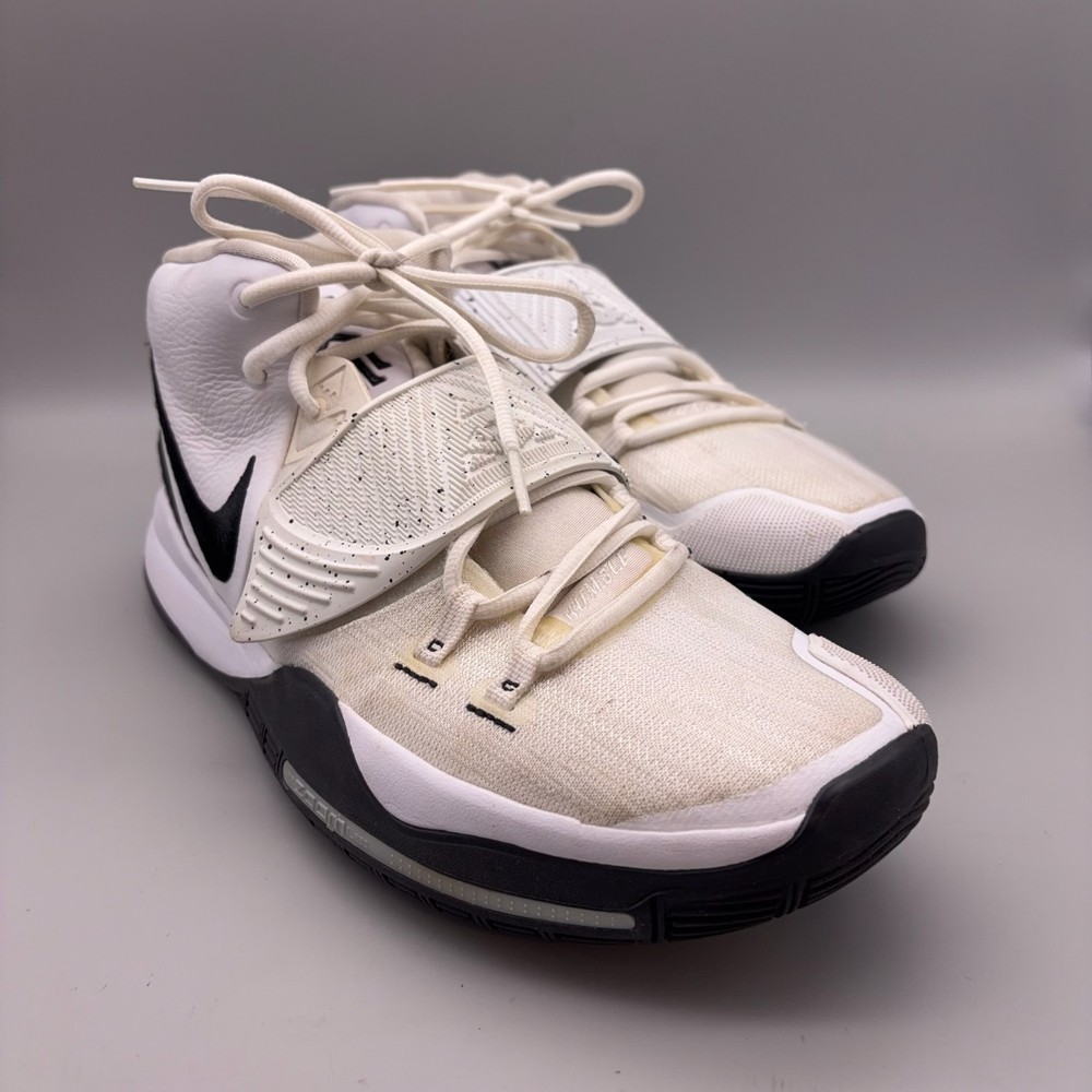 Nike Kyrie 6 Shoes Mens Size 12 White Black Basketball Sneakers BQ4630-100