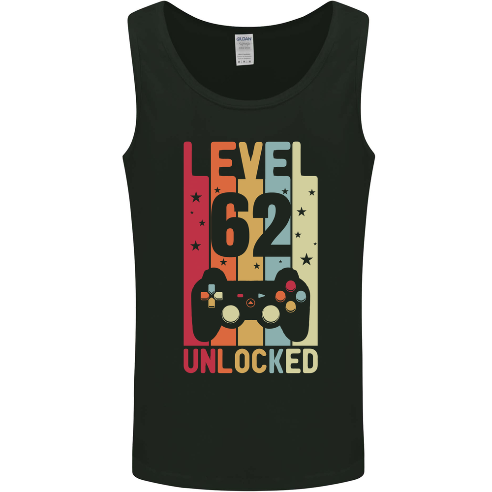 62nd Birthday 62 Year Old Level Up Gaming Mens Vest Tank Top