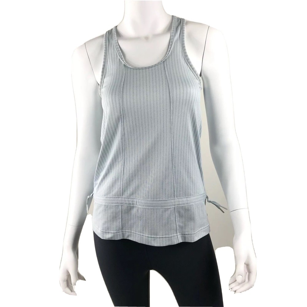 STELLA MCCARTNEY Racerback SZ S Tank Mesh Ties at Waist Sheer Detail Yoga Gym