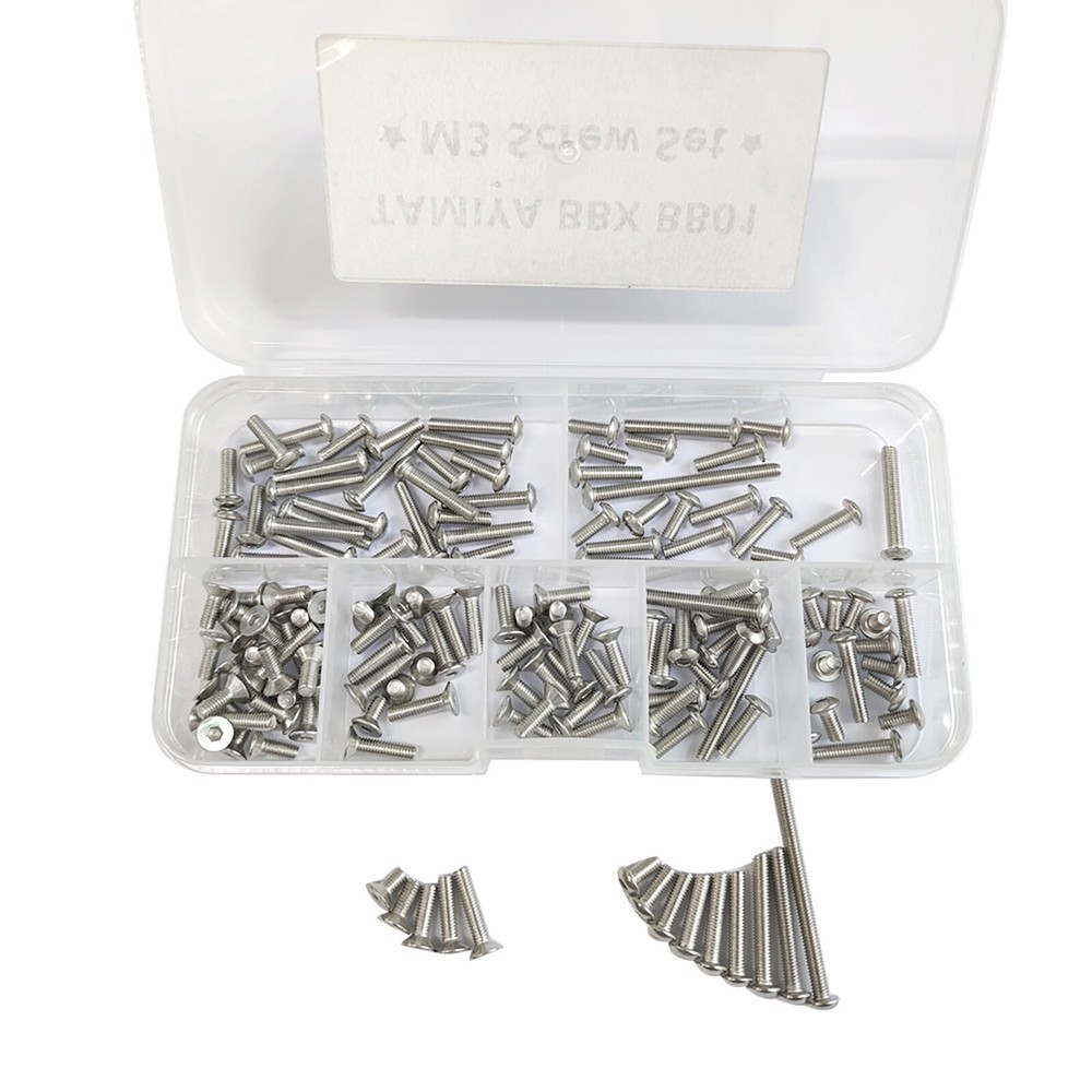 Stainless Steel M3 Hex Screw Kit for Tamiya BB01 BBX 1/10 RC Buggy