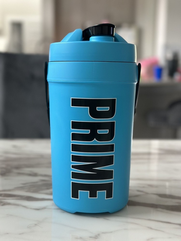 PRIME Hydration 1-Gallon Water Jug Bottle Blue | Flip Top Lid | BPA-Free Gym