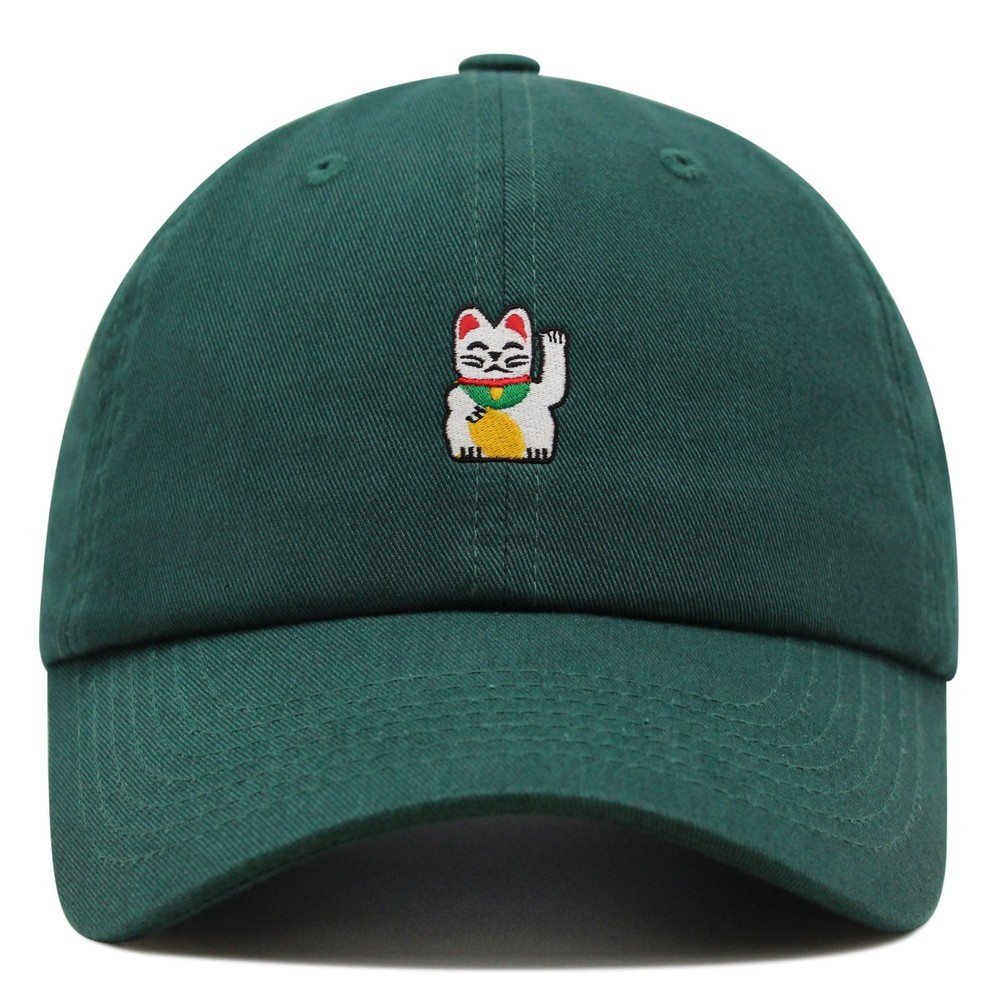 JPAK Waving Cat Premium Dad Hat Premium Cotton Curved Bill Pet Animal Lover