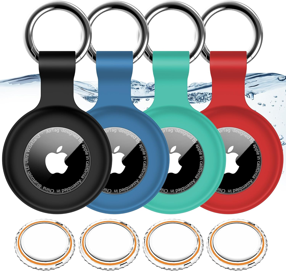4 Pack Waterproof Shockproof Airtag Holders for Apple Air Tags Keychain