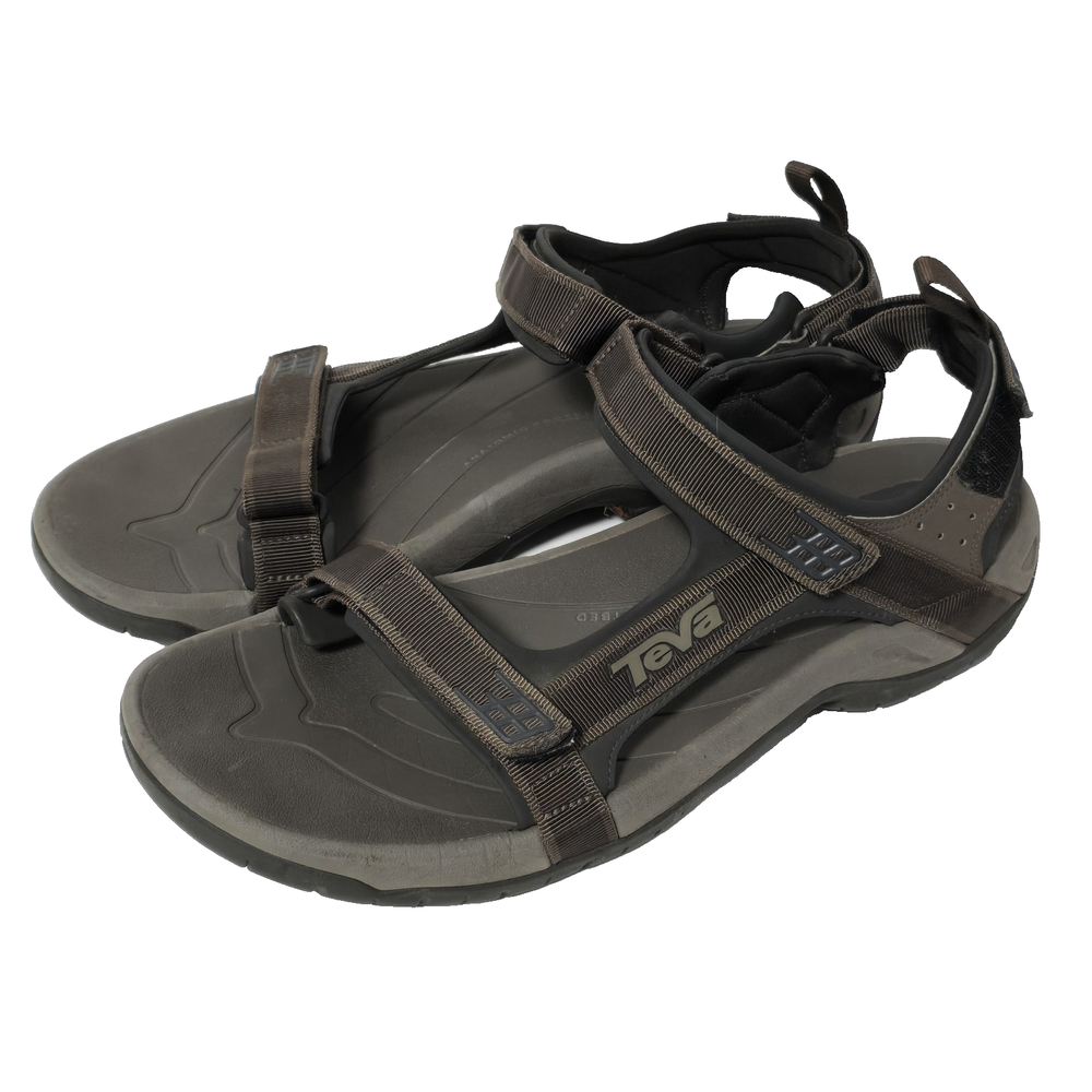 Men's Teva Tanza Brown Leather Trail Hiking Sandals Size 13