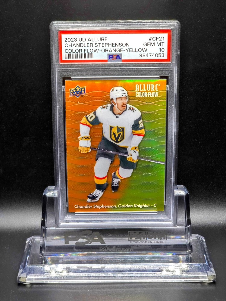 Chandler Stephenson 2023 UD Allure Color Flow Orange-Yellow PSA 10 Team Match