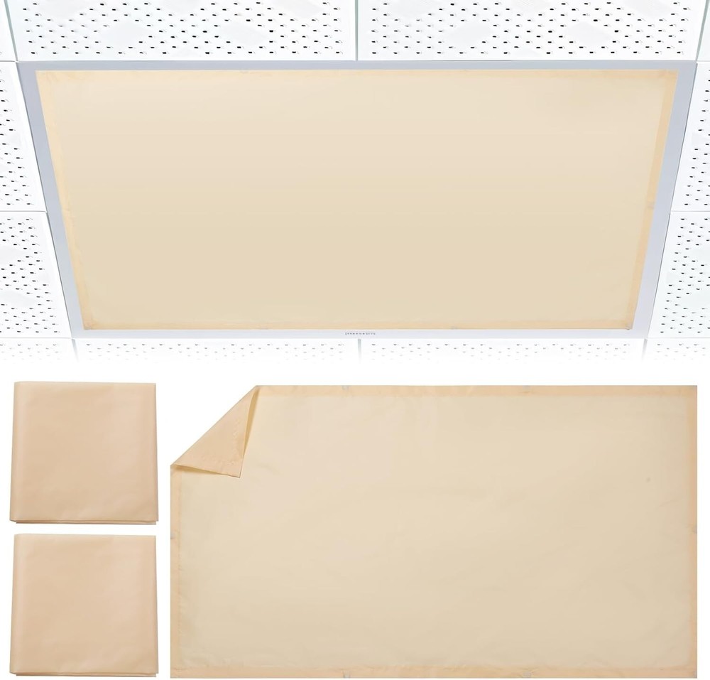 2pcs Fluorescent Light Covers for Ceiling Lights Warm Yellow Home Office