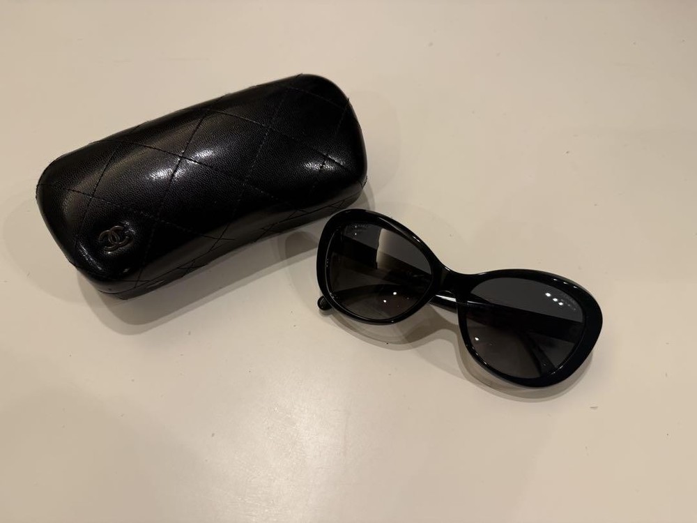 Chanel Black Cat Eye Sunglasses with Case Brand New