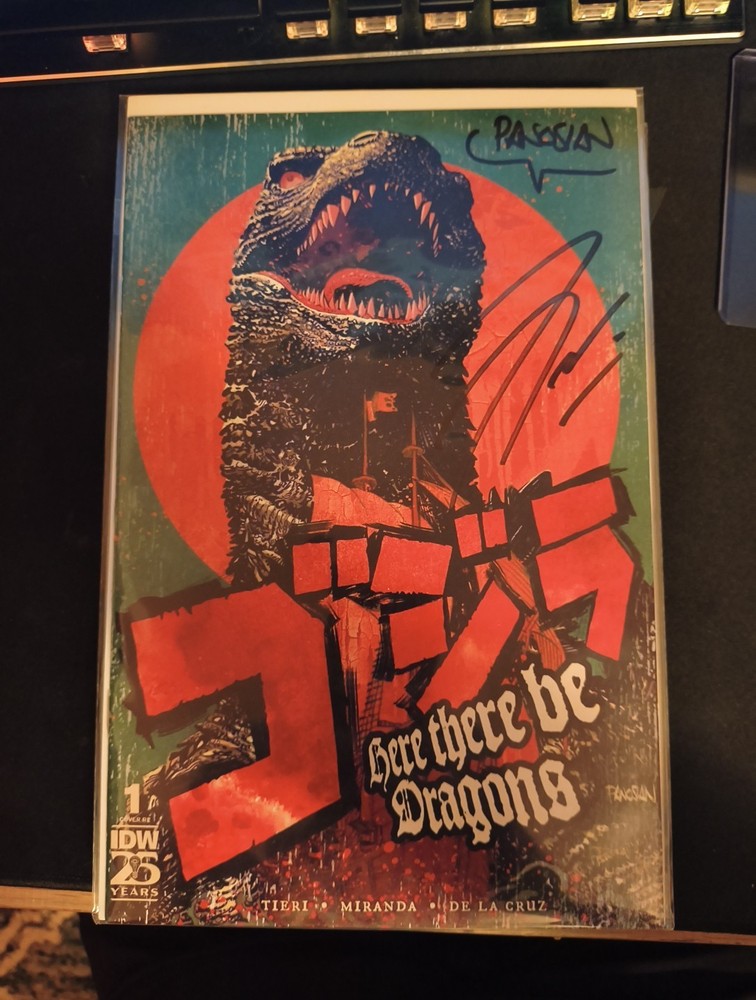 Godzilla Here There Be Dragons #1 SDCC Exclusive Signed by Tieri and Panosian with COA - Double Signed  