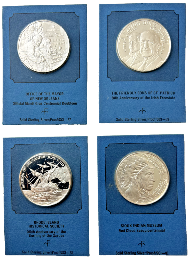 (4 lot) *1972 COMMEMORATIVE MEDALS* 4 coins/sterling 