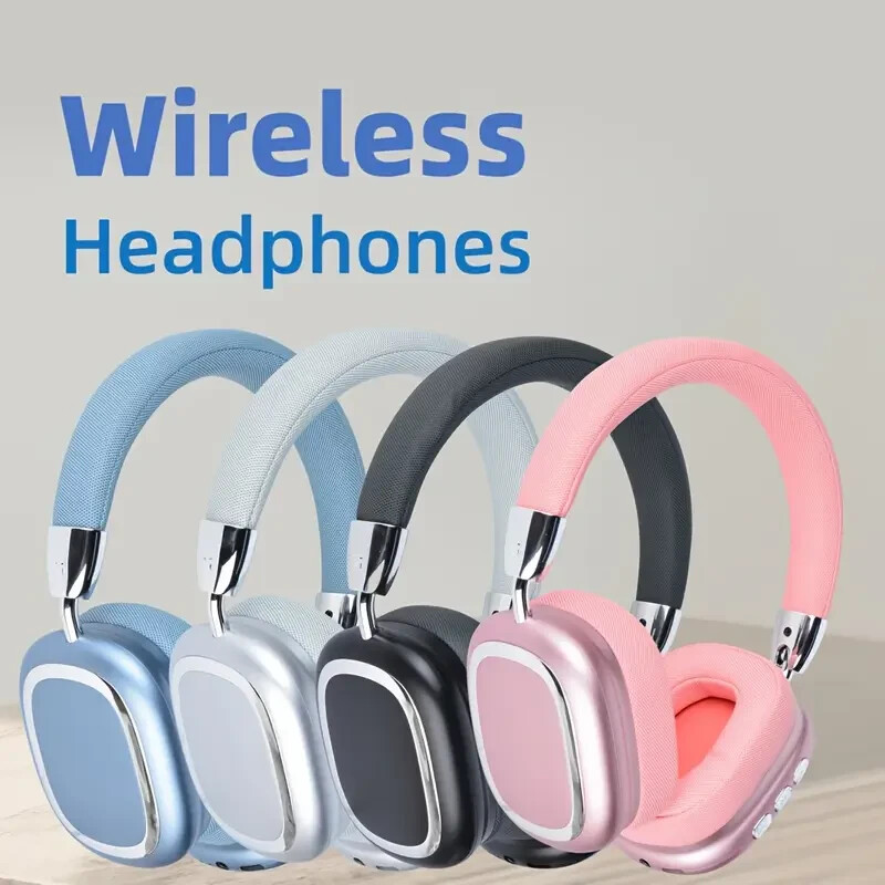 Wireless Noise-Cancelling Headphones - Comfortable Padded Ear Cups, black