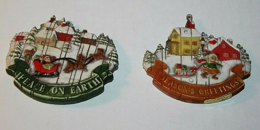 Vintage Enesco Peace On Earth Christmas Holiday Ornaments