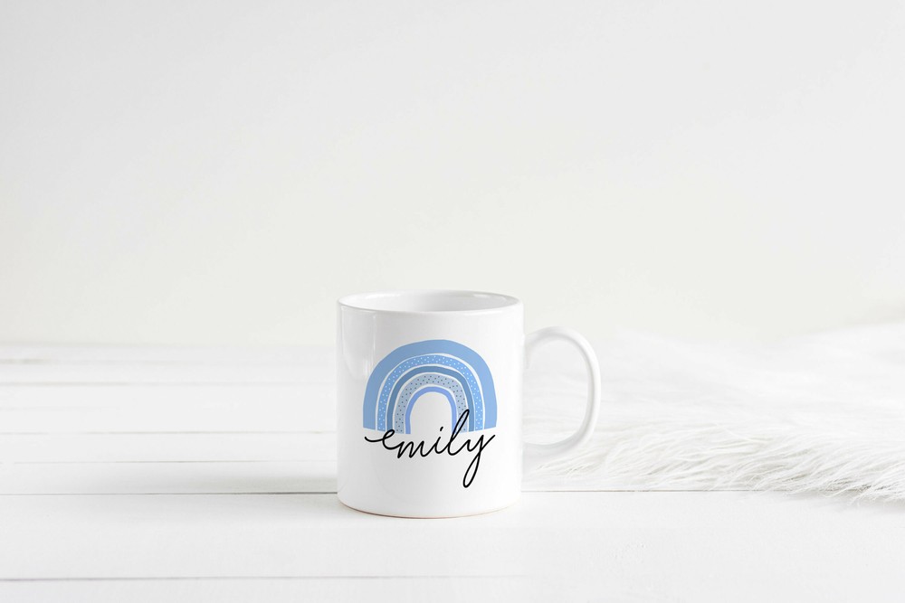 Taza Arco Iris Personalizada Azul Cielo Arco Iris Taza de Café Arco Iris Taza de Regalo