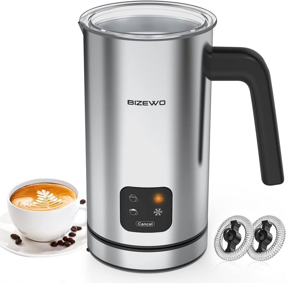 Electric Milk Frother with Auto Shut-off - Perfect for Lattes and Hot Chocolate