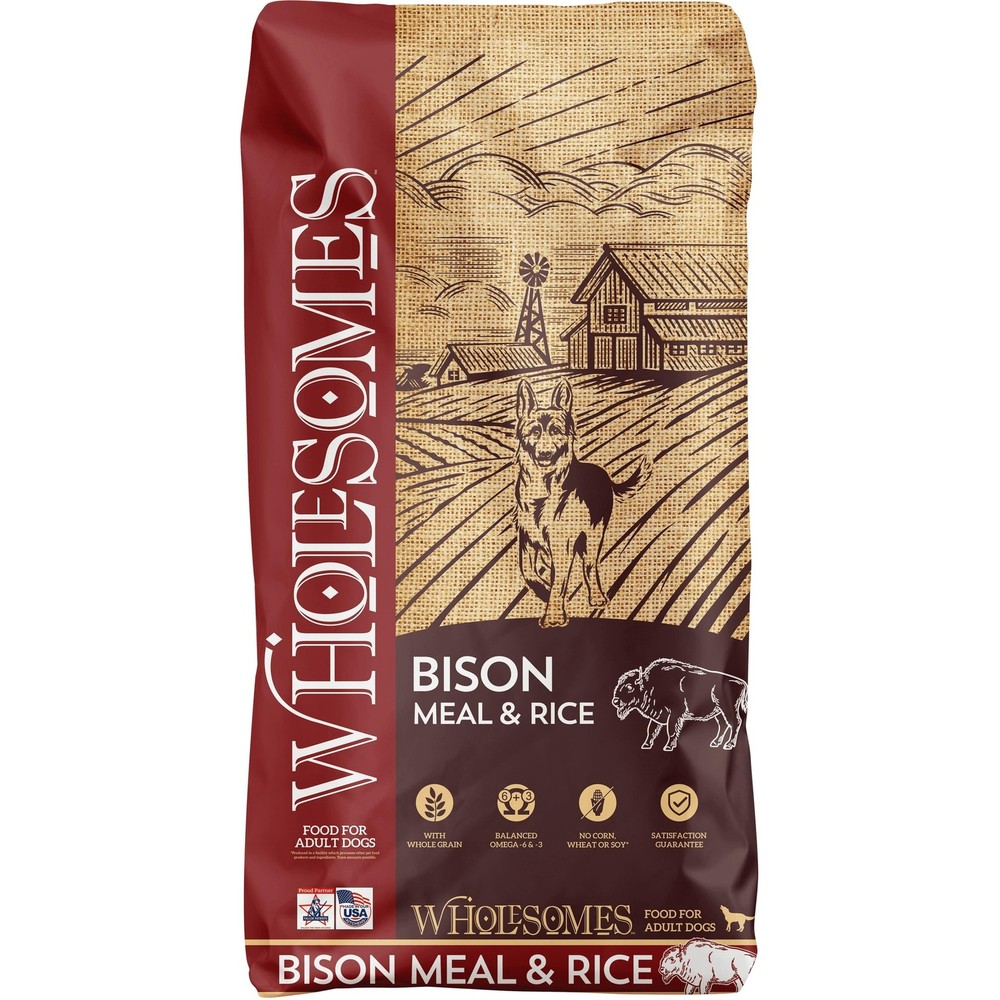Wholesomes Adult Bison Meal & Rice Dry Dog Food, 35-lb bag