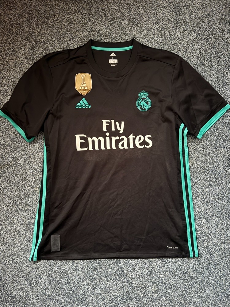 Real Madrid 2017-18 Away Soccer Football Jersey Men’s L #9 Karim Benzema