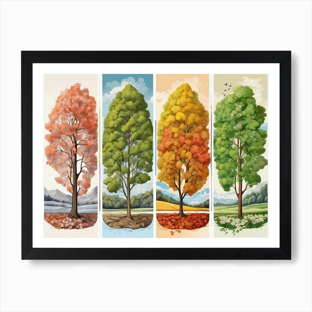 Autumn Trees 2 Framed Canvas Wall Art Print Picture Poster  
