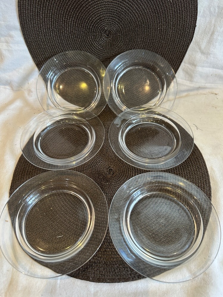 Boxed Set of 6 Prisma Glass Dishes/Bowls 14cm Diameter - 2cm High