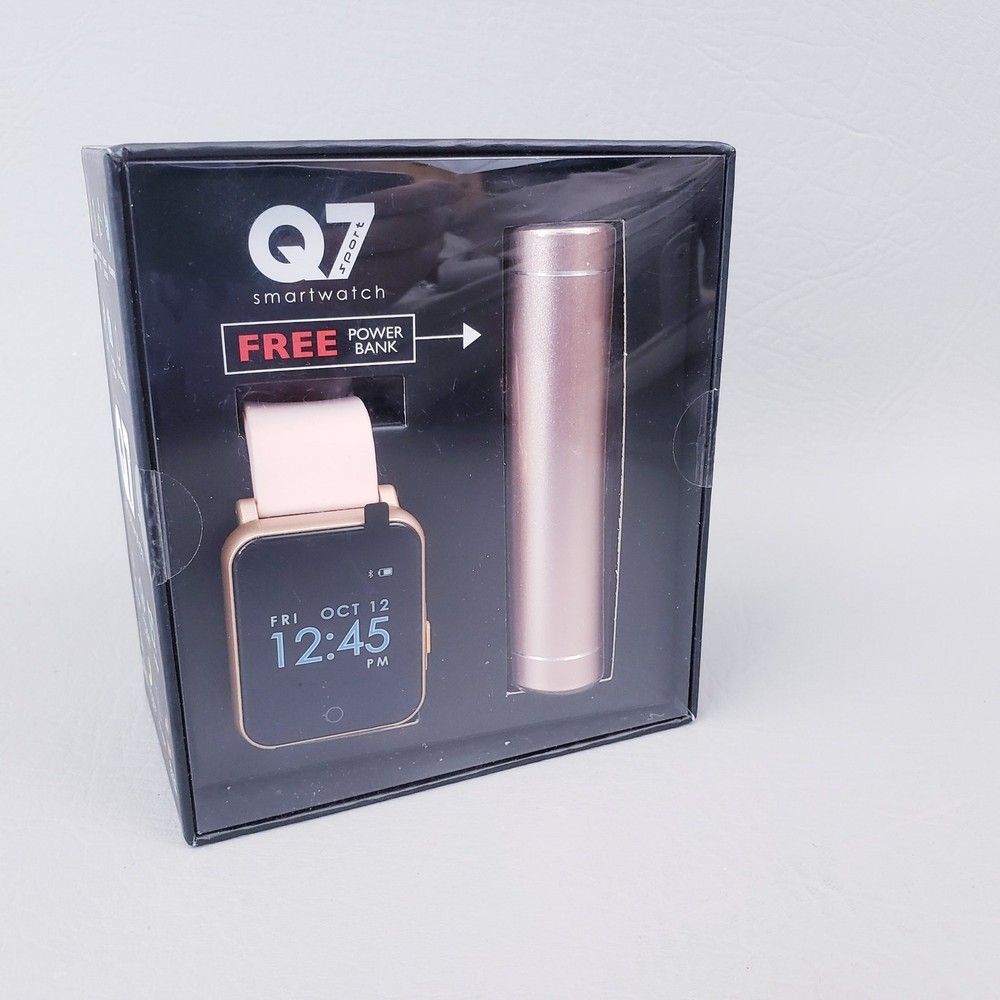 Q7 Sport Smartwatch with Power Bank in Blush Pink
