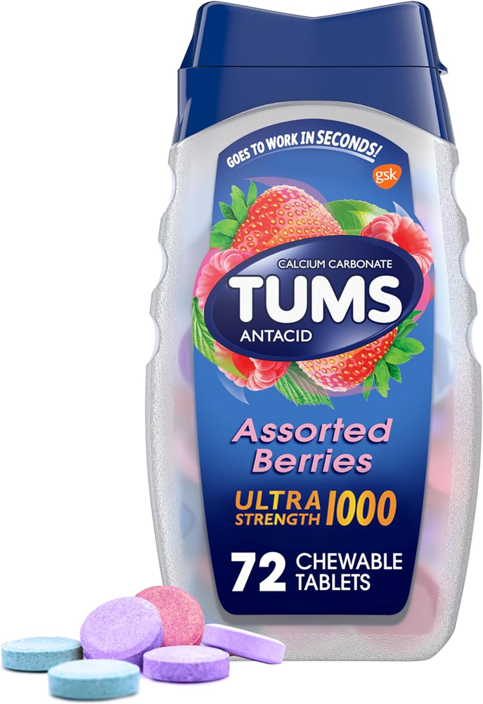 Ultra Strength Chewable Antacid Tablets for Heartburn and Acid Indigestion Relief  