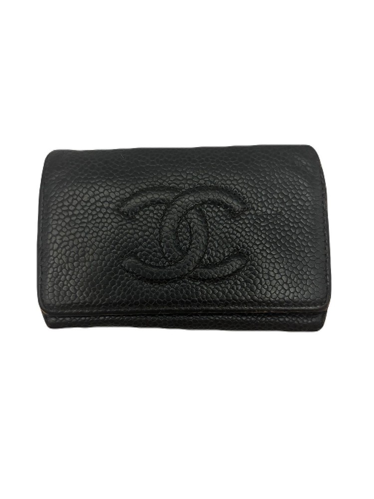 CHANEL Black Leather Key Wallet with 6 Hooks Pre-Owned E0530-20