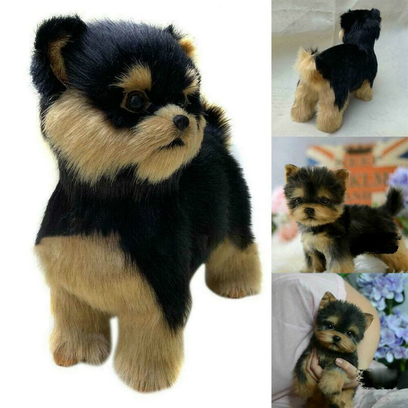 Simulation Toy Dog Realistic Yorkie Dog Puppy Lifelike Stuffed Companion Toy Pet
