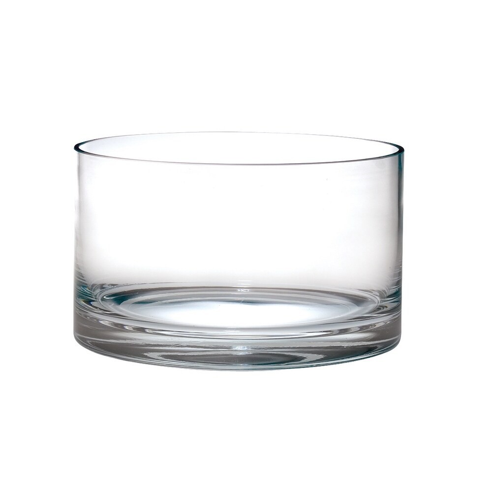 Majestic Gifts Inc 8 Inch Clear Thick Glass Straight Sided Salad Bowl