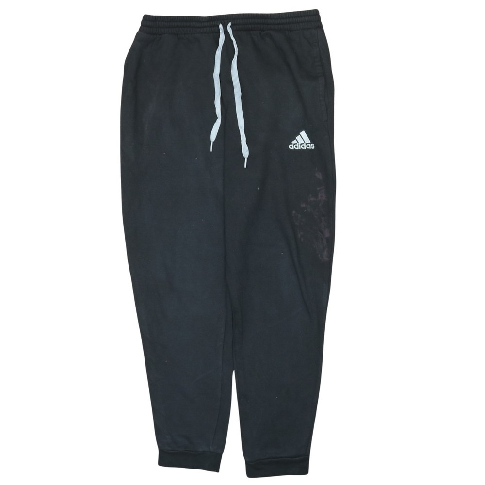 Adidas Mens Joggers Black Fleece Essentials Logo Elastic Waist Tapered Cuffed M