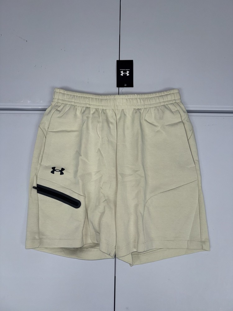 Under Armour Men's Unstoppable Fleece Shorts Size M 1379809-273 Beige $70
