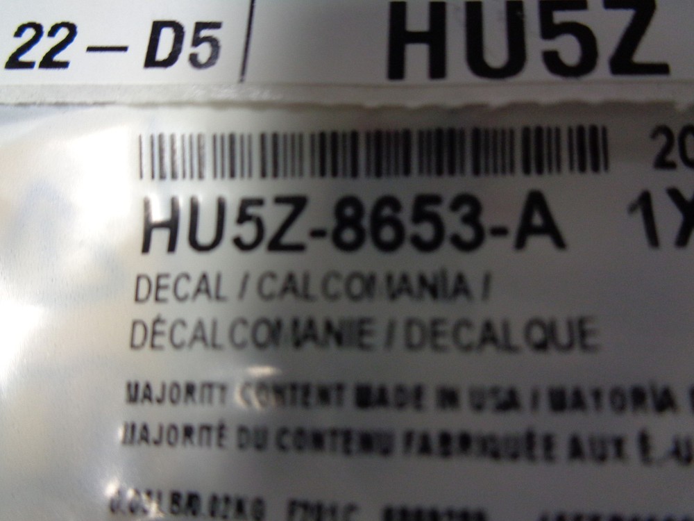 Genuine Ford Warning Label HU5Z-8653-A
