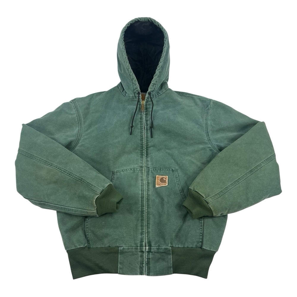 Vintage 90s Carhartt JQ294 Quilt-Lined Jacket in Aspen Green Mens Medium USA Made
