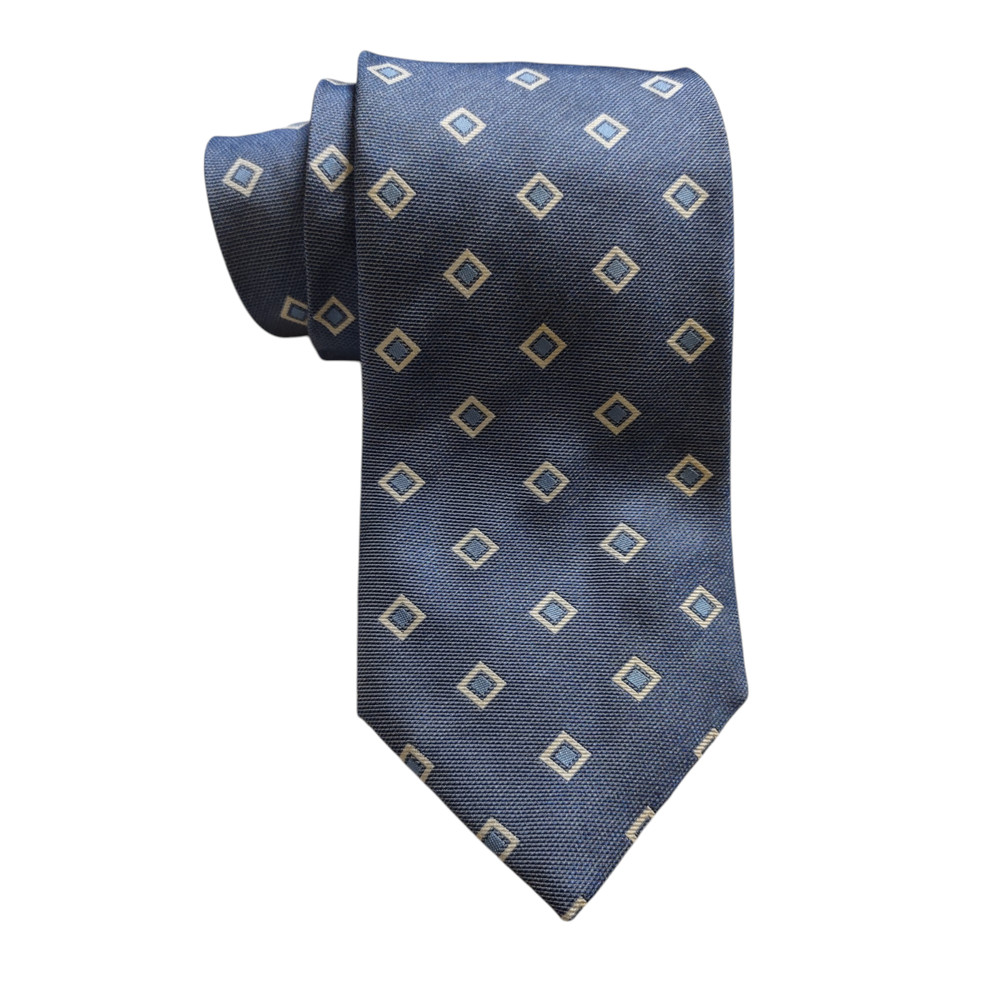 Canali 100% Silk Blue Foulard Jacquard Tie Made in Italy Men’s Necktie
