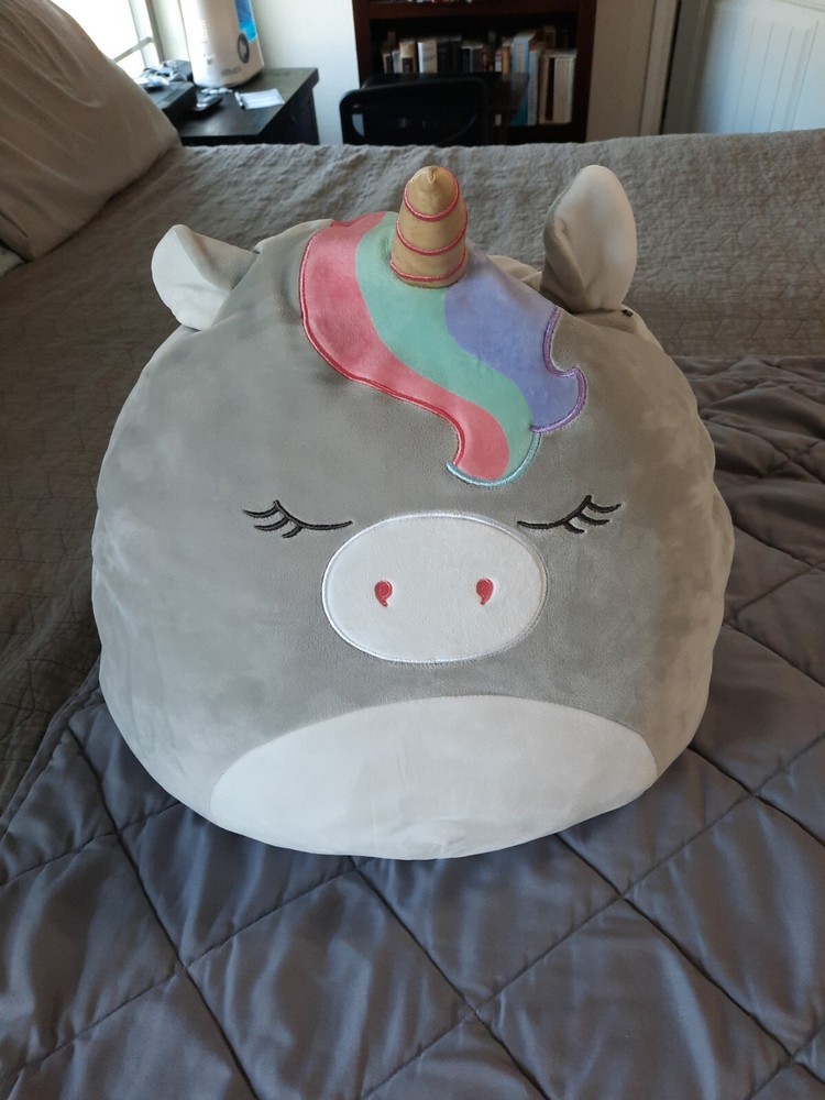 Squishmallow Teresa the Unicorn 16” Gray Grey Plush Kellytoy Stuffed Animal
