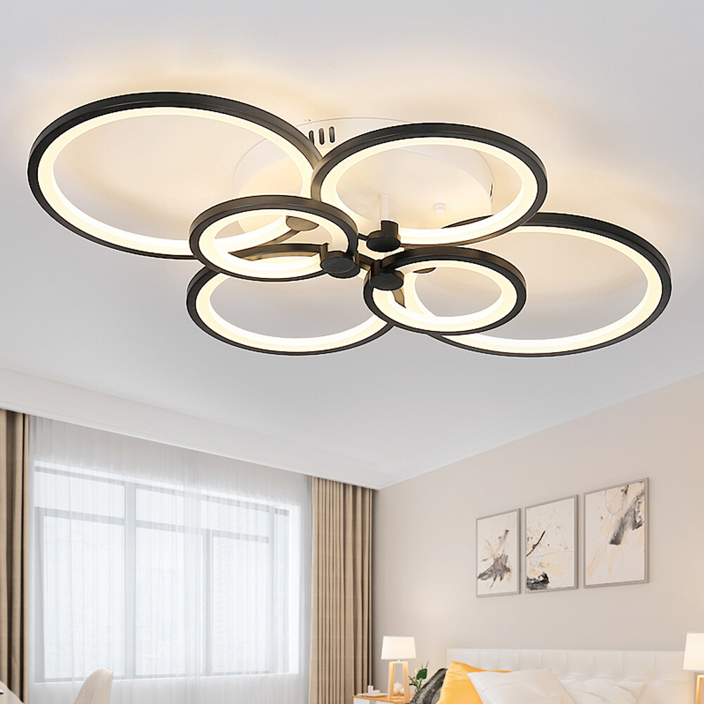 Modern 6 Heads LED Ceiling Light Dimmable Chandelier Pendant Lamp Fixture+Remote