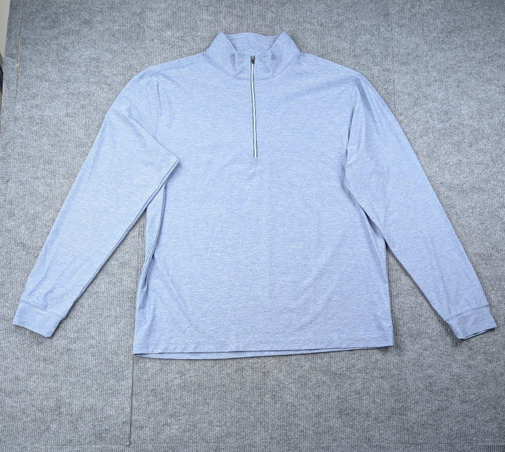 Straight Down 1/4 Zip Pullover Mens XL Blue Lightweight Golf Stretch Knit Preppy