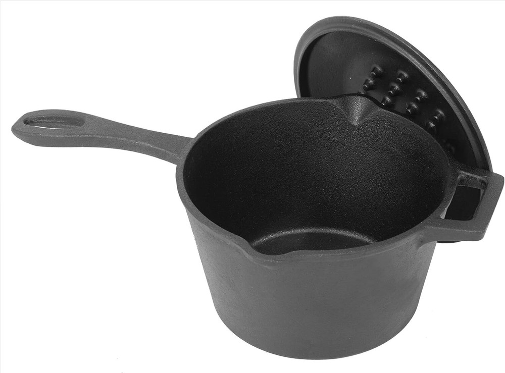 Classic 7448 2.5qt cast iron lid saucepan features self-painted dome lid perfect