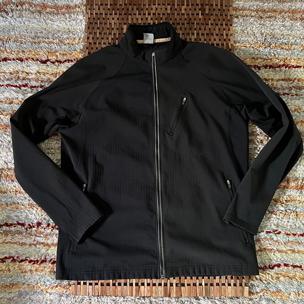Vintage Nike Sphere Pro Full Zip Soft Shell Jacket Black Men's Size Large L VTG