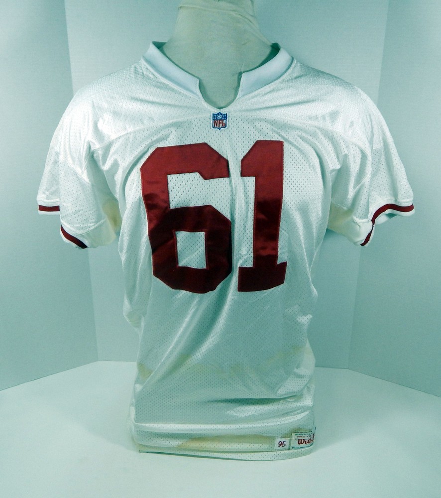 1995 San Francisco 49ers Jesse Sapolu #61 Game Issued White Jersey 52 DP30230