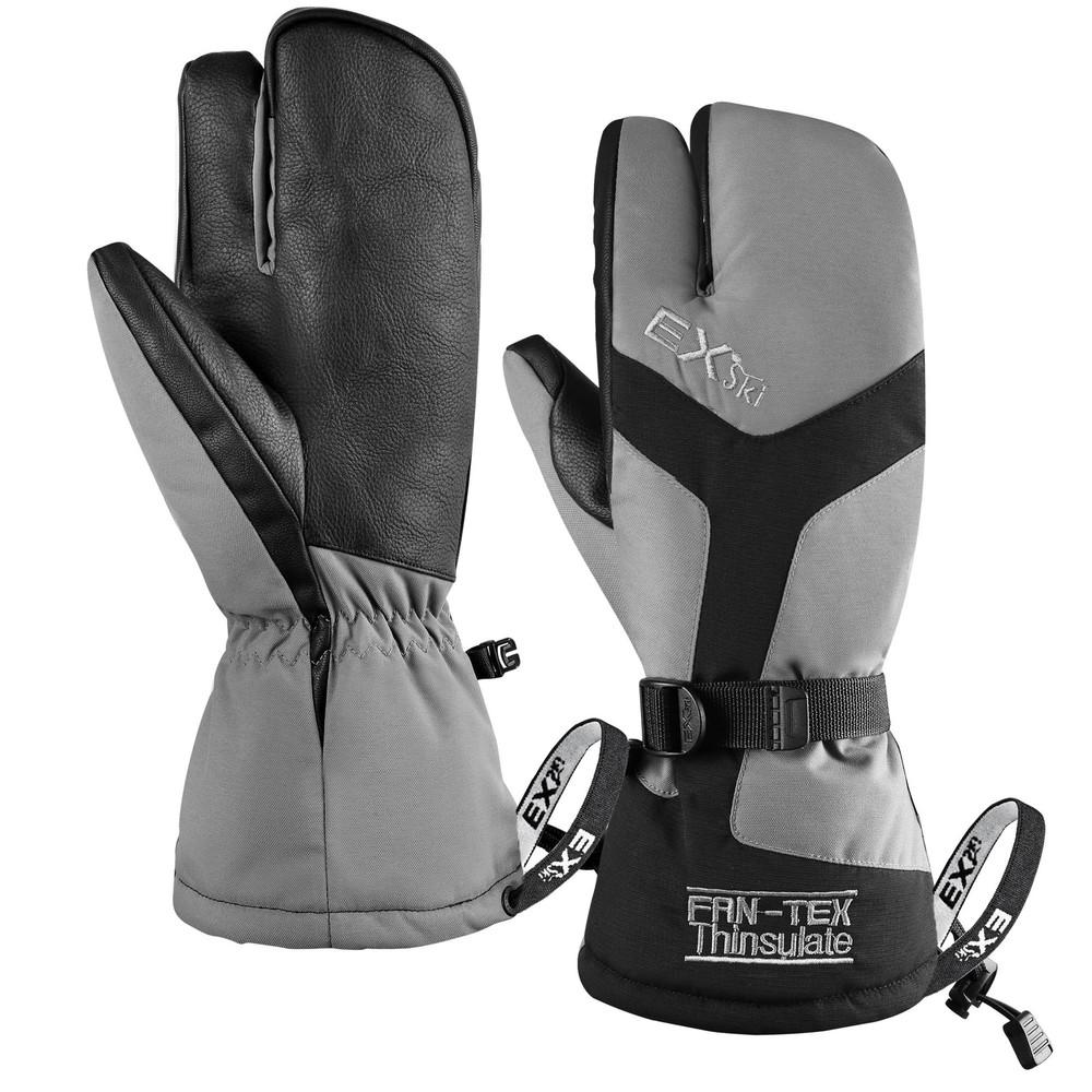 Waterproof Winter 3-Finger Ski Gloves Warm Insulated Snow Mittens for Cold We...