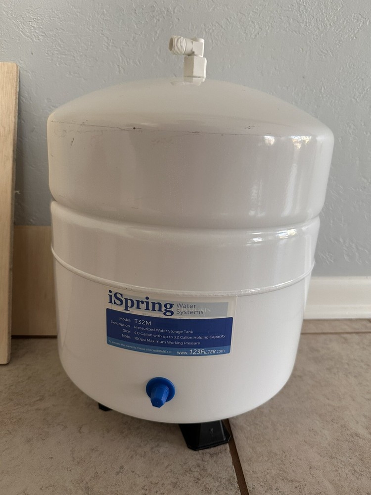 ISpring T32M Pressurized Water Storage Tank with Ball Valve for Reverse Osmosis