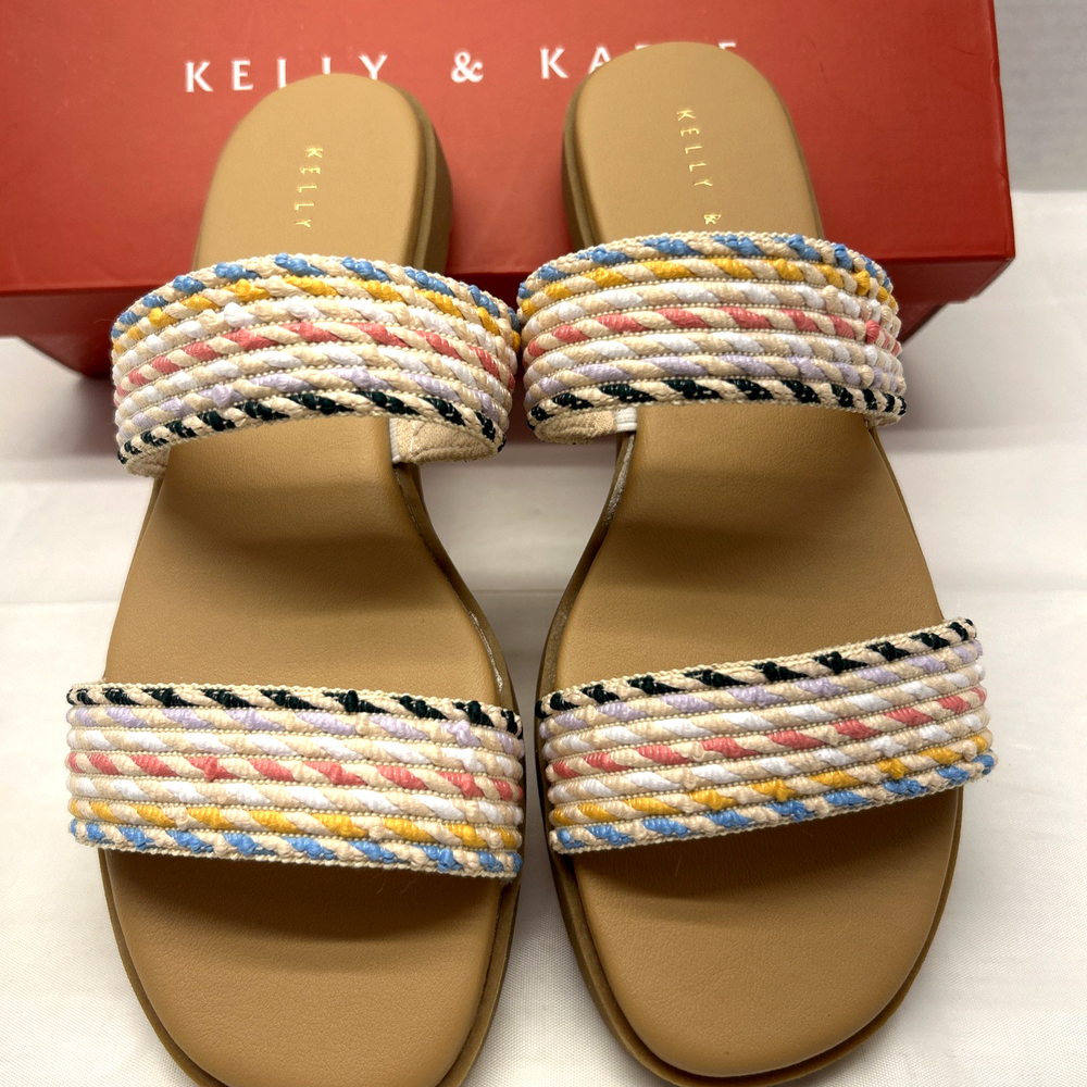 Kelly & Katie Rainbow Multi Thread Rope Sandals Size 8 New in Box