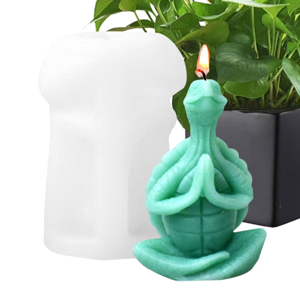 3D Yoga Turtle Silicone Scented Candle Mold Ocean Animal Figurines Home Decor