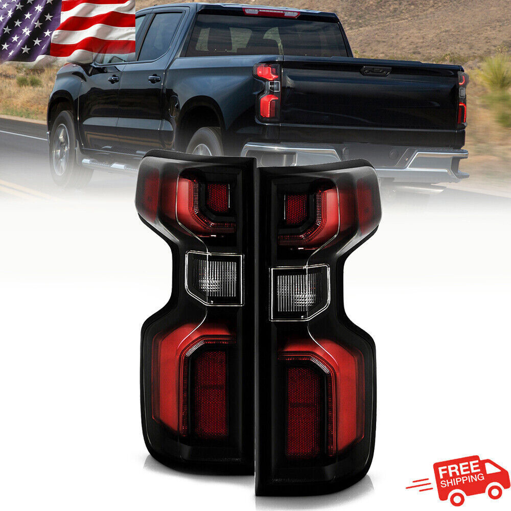 Smoked LED Tail Lights for 2019-2023 Chevy Silverado 1500 with Incandescent Bulbs  