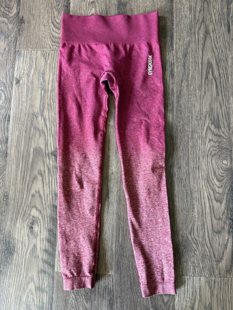 Gymshark Womens Maroon Ombre Adapt Workout Leggings Size XS