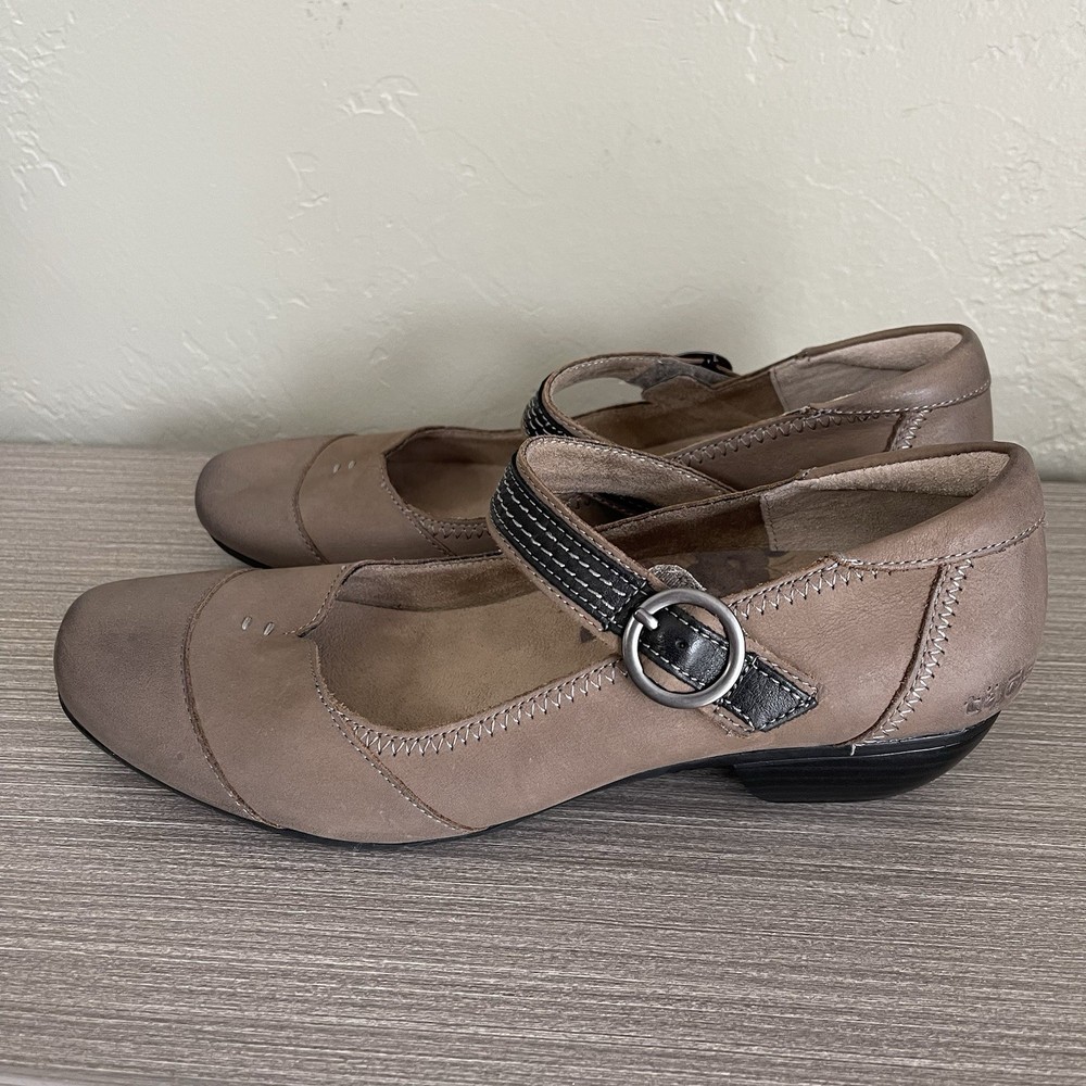 Taos Virtue Mary Jane’s Shoes Brown Leather Hook & Loop Womens EU40 US9 Comfort