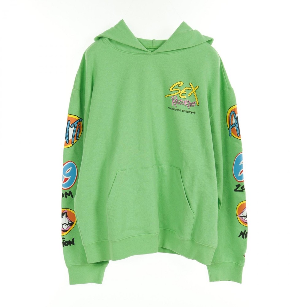CHROME HEARTS Matty Boy Sex Records Hoodie cotton Green Used mens size XL