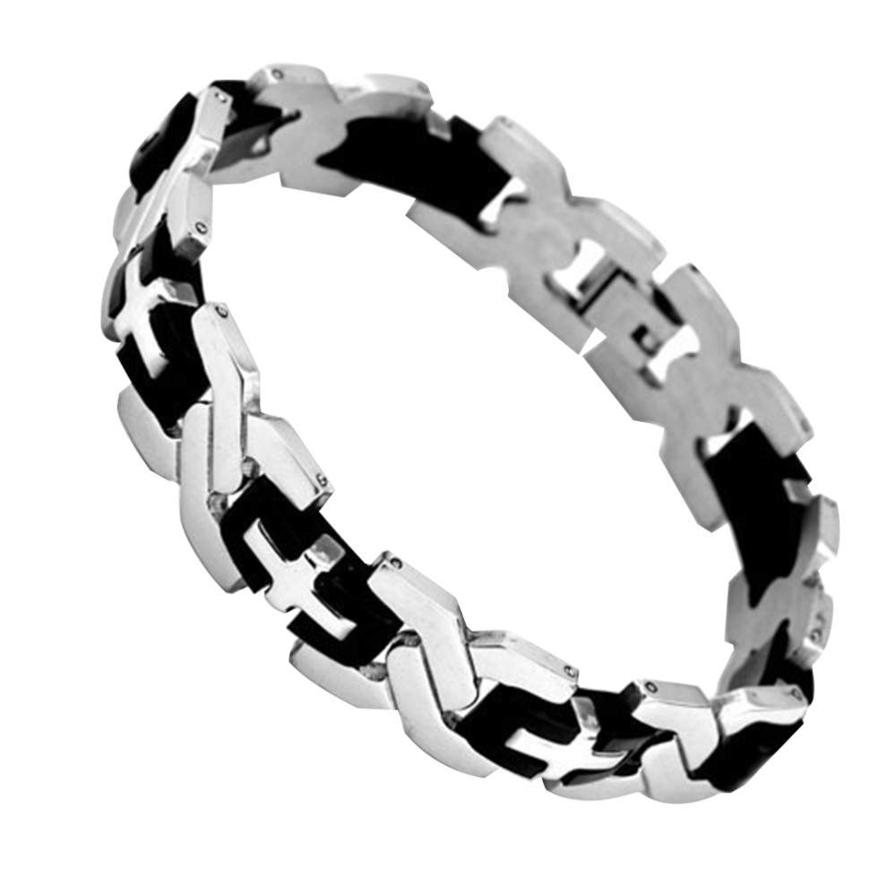 Stainless Steel Cross Bracelet for Men - Durable Mens Wristband
