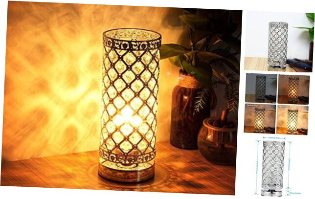 Crystal Touch Control Dimmable Modern Table Lamp for Bedside or Desk