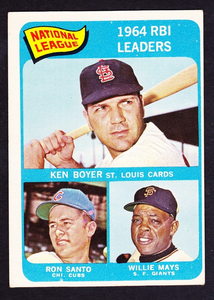 1965 TOPPS #6 KEN BOYER/WILLIE MAYS/RON SANTO