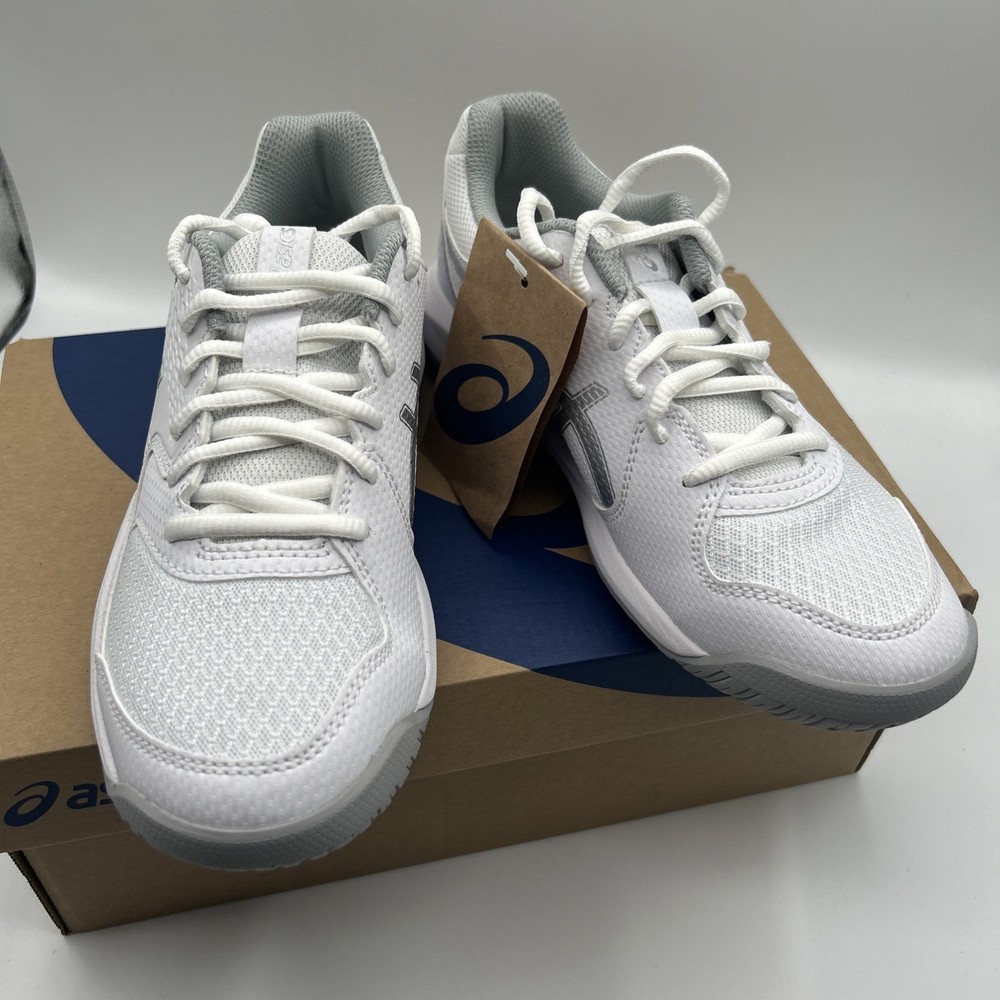 NEW Asics Gel-Dedicate 8 1042A237-101 Sneaker Womens SZ: 6 M,White Silver